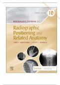 TEST BANK-- BONTRAGERS TEXTBOOK OF RADIOGRAPHY POSITIONING AND RELATED ANATOMY, 10TH EDITION BY LAMPIGNANO.  ALL CHAPTERS INCLUDED