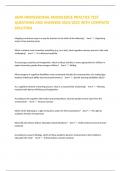 AEPA PROFESSIONAL KNOWLEDGE PRACTICE TEST QUESTIONS AND ANSWERS 2024&sol;2025 WITH COMPLETE SOLUTION