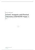 AQA  A-level  Inorganic and Physical Chemistry CHEMISTRY Paper 1  QQUESTION PAPER FOR JUNE 2023