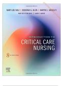 TEST BANK--INTRODUCTION TO CRITICAL CARE NURSING , 8TH EDITION BY MARY LOU SOLE, DEBORAH G. KLEIN. CHAPTER 1- 21 ALL CHAPTERS INCLUDED