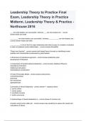 Leadership Theory to Practice Final Exam, Leadership Theory in Practice Midterm