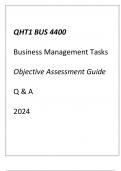 (WGU QHT1) BUS 4400 Business Management Tasks Objective Assessment Guide Q & A 2024