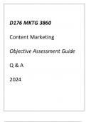(WGU D176) MKTG 3860 Content Marketing Objective Assessment Guide Q & A 2024.