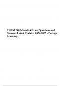 CHEM 210 Module 6 Exam Questions and Answers Latest Updated 2024/2025 - Portage Learning.