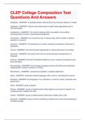CLEP College Composition Test Questions And Answers