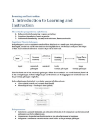 Samenvatting Learning and Instruction Hoofdstuk 1, 2, 3
