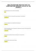 AMCA PHLEBOTOMY PRACTICE TEST 100 QUESTIONS AND ANSWERS &lpar;100 OUT OF 100&rpar;