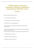 COMM Chapter 25. Emergency Preparedness and Disaster Management Exam Questions With 100% Correct Answers