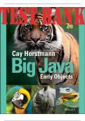 Big Java_Early Objects, Enhanced eText 7th Edition Cay S. Horstmann TEST BANK
