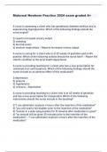 Maternal Newborn Practice 2024 exam graded A&plus;   