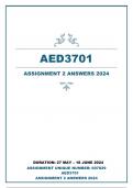 AED3701 ASSIGNMENT 2 ANSWERS 2024