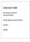 (WGU D216) ACCT 3350 BUSINESS LAW FOR ACCOUNTANTS FINAL ASSESSMENT GUIDE Q & A