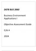 (WGU D078) BUS 2060 Business Environment Applications I Objective Assessment Guide Q & A