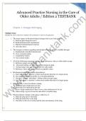Advanced Practice Nursing in the Care of Older Adults &sol; Edition 2 TESTBANK