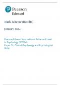 Pearson Edexcel International Advanced Level 2024 Mark Scheme In Psychology (Paper 01: Clinical Psychology and Psychological  Skills) WPS04