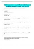 NC Mechanical 1 Level 1 Test &vert; 100&percnt; Correct Answers &vert; Verified &vert; Latest 2024 Version