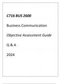 &lpar;WGU C716&rpar; BUS 2600 Business Communication Objective Assessment Guide Q & A 2024&period;