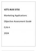 &lpar;WGU VZT1 BUSI 3731&rpar; Marketing Applications Objective Assessment Guide Q & A 2024