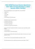 NCC EFM Previous Exams Questions with 100&percnt; Correct Answers &vert; Latest Version 2024 &vert; Verified
