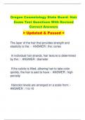 Oregon Cosmetology State Board- Hair Exam Test Questions With Revised  Correct Answers > Updated & Passed <