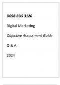 (WGU D098) BUS 3120 Digital Marketing Objective Assessment Guide Q & A 2024.