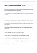 health assessment final exam Exam Written With Guaranteed Answers Graded A&plus; &period;