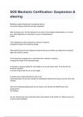 SOS Mechanic Certification- Suspension & steering Exam 2024&sol;2025 Question & Answers Already Graded A&period;