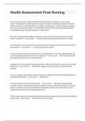 Health Assessment Final Nursing Exam Study Guide Questions With All Complete Answers&period;