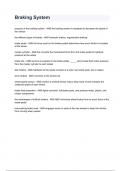 Braking System  Exam 2024&sol;2025 Questions With Already Graded Solutions&period;