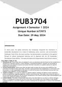 PUB3704 Assignment 4 &lpar;ANSWERS&rpar; Semester 1 2024 - DISTINCTION GUARANTEED