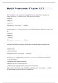 Health Assessment Chapter 1&comma;2&comma;3 Written Test  For Guaranteed Pass Questions And Verified Answers&period;