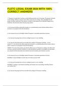 FLETC LEGAL EXAM 2024 WITH 100&percnt; CORRECT ANSWERS