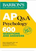 AP Q&A Psychology, Second Edition: 600 Questions and Answers (Barron's AP Prep) Second Edition