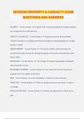 Georgia Property and Casualty Bundled Exams Questions and Answers 100&percnt; Verified and Updated &vert; Graded A&plus;