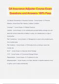 GA Insurance Adjuster Course Exam Questions and Answers 100% Pass