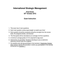ISM Exam october 2012 with answers
