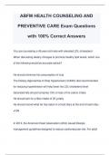 ABFM HEALTH COUNSELING AND PREVENTIVE CARE Exam Questions with 100% Correct Answers