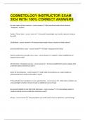 COSMETOLOGY INSTRUCTOR EXAM 2024 WITH 100% CORRECT ANSWERS
