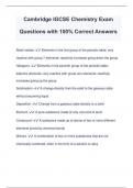 Cambridge IGCSE Chemistry Exam Questions with 100&percnt; Correct Answers