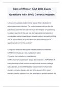 Care of Women KSA 2024 Exam Questions with 100&percnt; Correct Answers