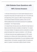KSA Diabetes Exam Questions with 100&percnt; Correct Answers