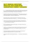 NCCT MEDICAL ASSISTANT PRACTICE TEST EXAM WITH GUARANTEED CORRECT ANSWERS