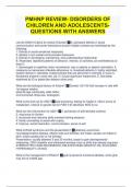 PMHNP REVIEW- DISORDERS OF CHILDREN AND ADOLESCENTS- QUESTIONS WITH ANSWERS