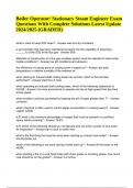 Boiler Operator&sol; Stationary Steam Engineer Exam Questions With Complete Solutions Latest Update 2024&sol;2025 &lpar;GRADED&rpar;