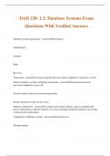 DAD 220: 1.2: Database Systems Exam Questions With Verified Answers