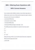 SDS - Kittering Exam Questions with 100% Correct Answers