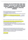 KINESIOLOGY IN ACTION POST TEST 2024 &lpar;CHAPTER 1 TO 14&rpar; &vert; ALL QUESTIONS AND CORRECT ANSWERS &vert; ALREADY GRADED A&plus; &vert; VERIFIED ANSWERS &vert; UPDATED VERSION