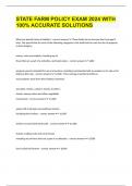 STATE FARM POLICY EXAM 2024 WITH 100&percnt; ACCURATE SOLUTIONS
