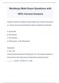 Workkeys Math Exam Questions with 100% Correct Answers
