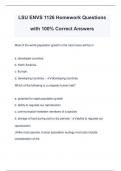 LSU ENVS 1126 EXAM PACKAGE DEAL QUESTIONS AND VERIFIED ANSWERS 100&percnt; GUARANTEED PASS &vert; LATEST UPDATE